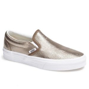 Vans Classic Metallic Bronze Slip On Sneakers -5.5